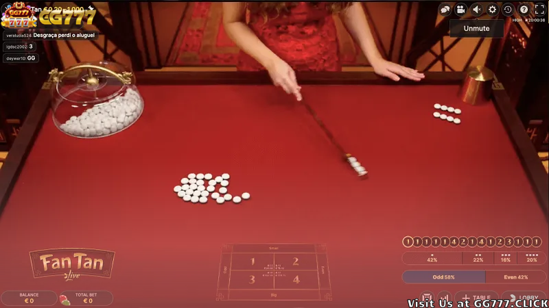 Bets in Fan Tan Live