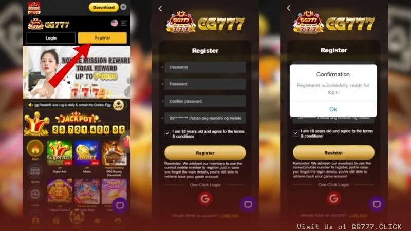 GG777 Register Form