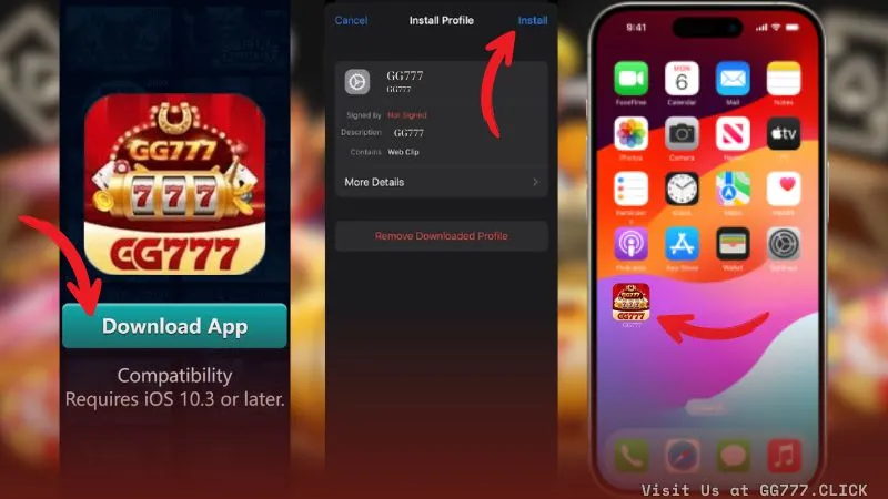 Install GG777 App iOS